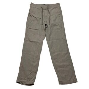 Aeropostale Pants Mens XS Brown Linen Blend Drawstring Waist Straight Leg Casual